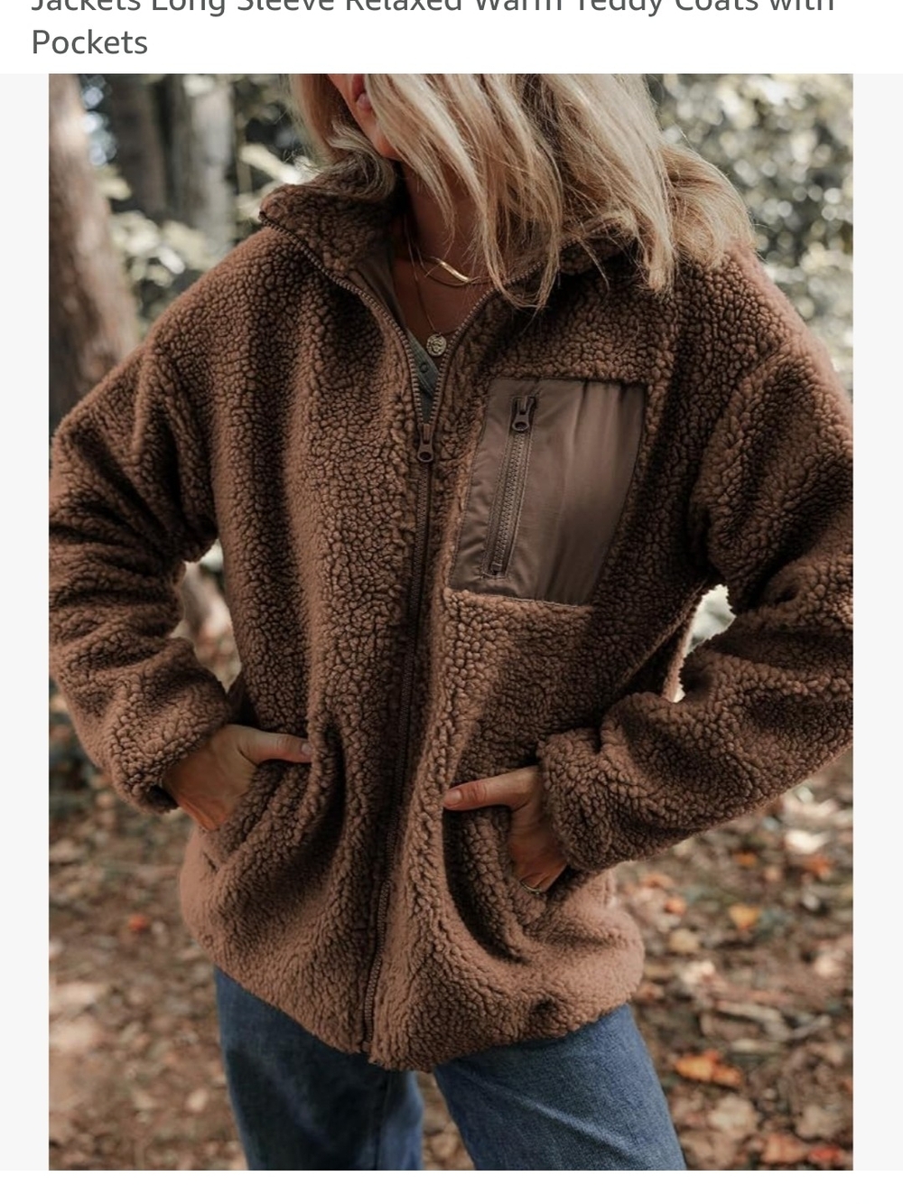 Cozy Teddy Sherpa Zip Jacket  - Brown Fleece